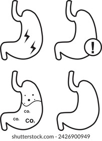 hoja de diseño del vector del casco. ácido estomacal. ataque estomacal. problemas de estómago

