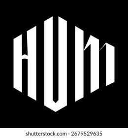 Design da letra HUM. Design do logotipo da tecnologia da letra HUM. HUM Monogram logotipo design para um empresário e empresa