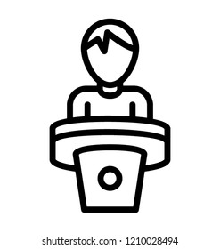 Huma avatar on a podium, an icon for orator