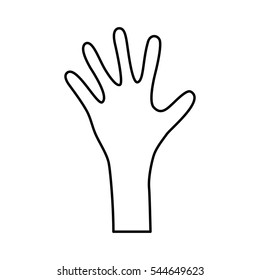 Huma hand silhouette icon vector illustration graphic design