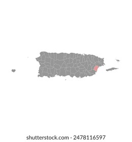 Humacao map, administrative division of Puerto Rico. Vector illustration.