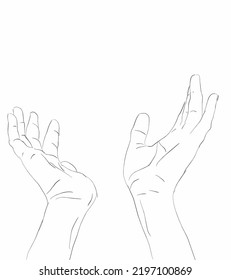 Humain Hands Drawing Line Art Stock Vector (Royalty Free) 2197100869 ...