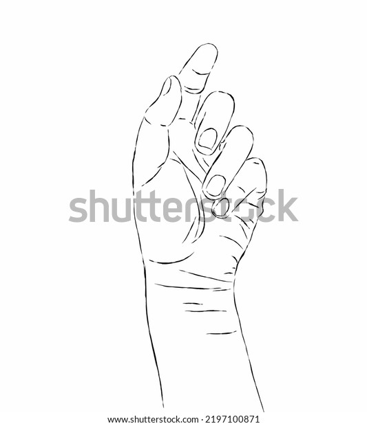 Humain Hands Drawing Line Art Stock Vector (Royalty Free) 2197100871 ...