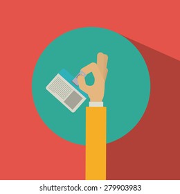 Humain Resources design over red background, vector illustration