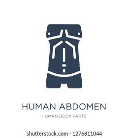 human abdomen icon vector on white background, human abdomen trendy filled icons from Human body parts collection, human abdomen vector illustration