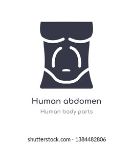 human abdomen outline icon. isolated line vector illustration from human body parts collection. editable thin stroke human abdomen icon on white background