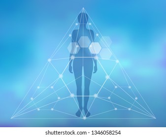 Human. Abstract background from the sphere of medicine, science, high technology. Modernity.