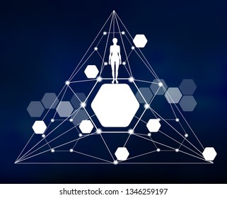 Human. Abstract background from the sphere of medicine, science, high technology. Modernity.
