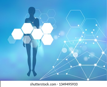 Human. Abstract background from the sphere of medicine, science, high technology. Modernity.
