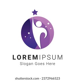 Human Achievement Star Logo Design Dream Star Logotype