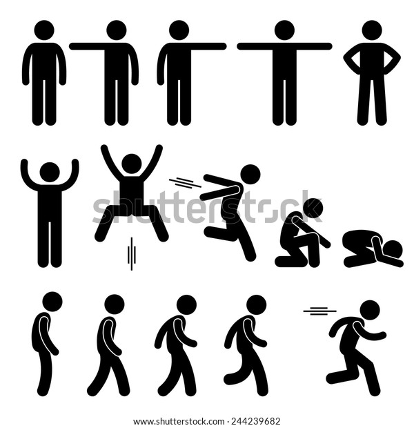 Human\
Action Poses Postures Stick Figure Pictogram\
Icons