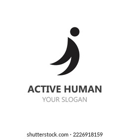 Vector de personas abstractas de la plantilla de logotipo activo humano