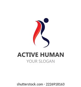 Human Active logo template health abstract people vector