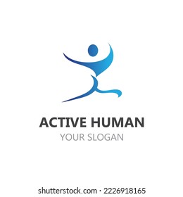 Human Active logo template health abstract people vector