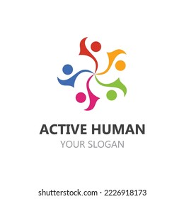 Human Active logo template health abstract people vector