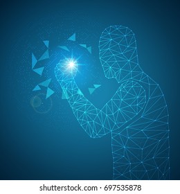 Human activities contribute to success, Network connection turned into, vector illustration.