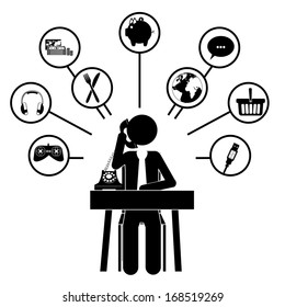 human activities over white background vector illustration