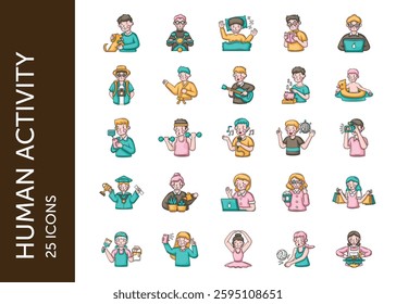 Human Activity icon pack. Set icon design