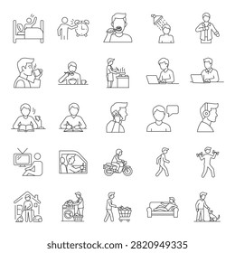 human activity icons set. element icon for design branding, print, web, mobile app, and digital media