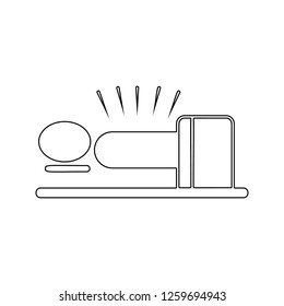 Human acupuncture with needles icon. Element of SPA for mobile concept and web apps icon. Thin line icon for website design and development, app development