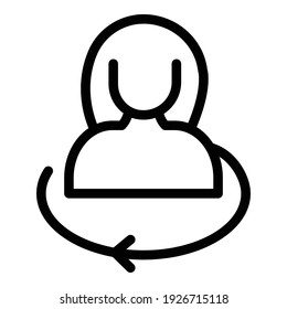 Human adaptation icon. Outline human adaptation vector icon for web design isolated on white background