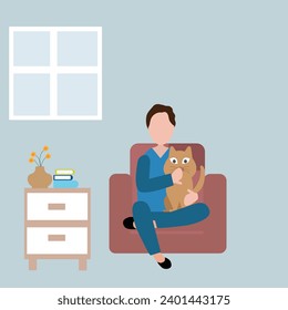 Human adopting pets and fostering. Pet adoption concept. flat vector illustration.