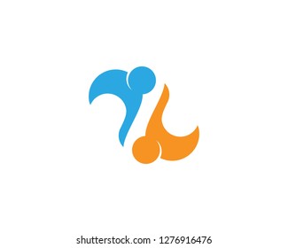 Human adoption logo design vector illustration