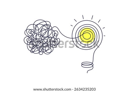 Human, ai brain on load, bulb idea. One line sign. Mental health, stress concept. Confused thoughts and problems. Psychologist helping. Power outage. Mind psychotherapy. Editable stroke