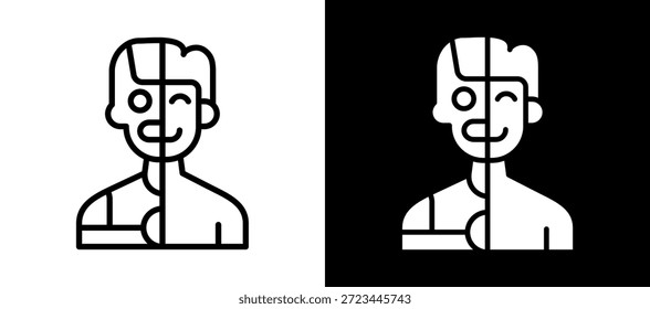 Human Ai Icon Ilustración vectorial negro blanco