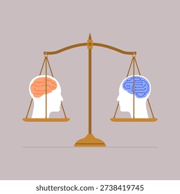 Human and AI on a scale of justice: artificial inteligence, law and justice concept