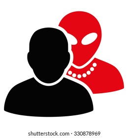 Human Alien Contacts vector icon. Style is flat symbol, rounded angles, white background.
