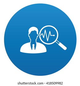 Human analysis icon design on blue background,vector