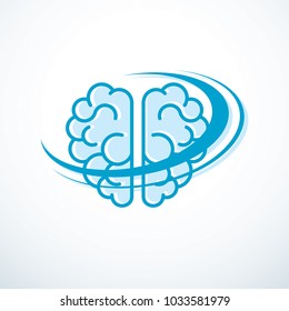 Human anatomical brain vector illustration, logo or icon.