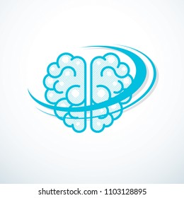 Human anatomical brain vector illustration, logo or icon.