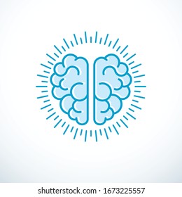 Human anatomical brain vector illustration, logo or icon.