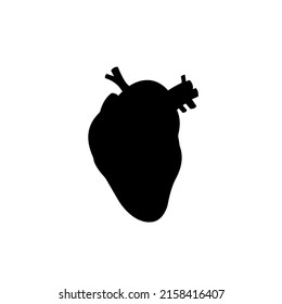 Human Anatomical Heart Solid Black Line Icon. People Internal Organ Sign. Cardiology, Medical Concept. Flat Isolated Symbol For: Illustration, Logo, App, Banner, Web Design, Dev, Ui, Gui. Vector EPS 1