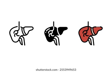 Human anatomical liver Icon. vector icon with outline, glyph, and filled outline style. perfect for design element, user interfaces and other related to healthcare theme