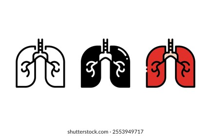 Human anatomical lungs Icon. vector icon with outline, glyph, and filled outline style. Ideal for designs, user interfaces, infographic elements related to healthcare theme