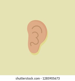 Human Anatomy Body Vector Illustration. Ears Flat Design Eps 10 Editable Vector Illustration.