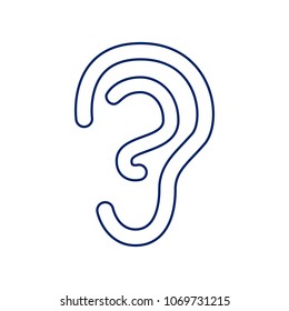 Human anatomy. Ear sign. Vector. Flat style black icon on white.