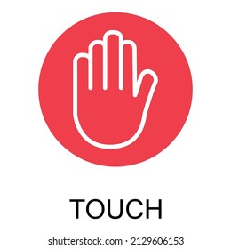 Human anatomy flat hand icon, touch health organ vector illustration, face part sign .