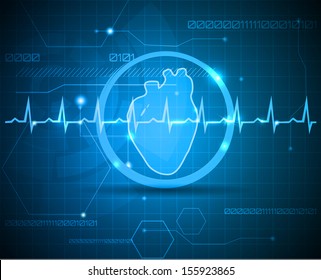 Human Anatomy Of Heart. Abstract Medical Background. Beautiful Bright Color.