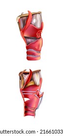 Human anatomy. Ligaments of laryngeal cartilage on a white background. Vector 3D illustration