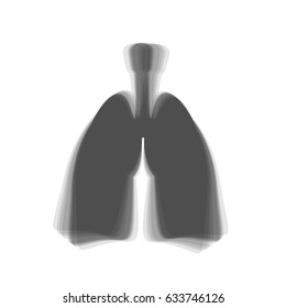 Human anatomy. Lungs sign. Vector. Gray icon shaked at white background.