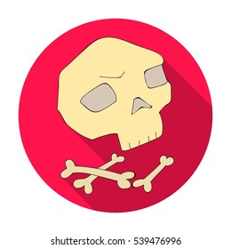 Human ancient bones icon in flat style isolated on white background. Stone age symbol stock vector illustration.