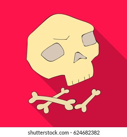 Human ancient bones icon in flate style isolated on white background. Stone age symbol stock vector illustration.