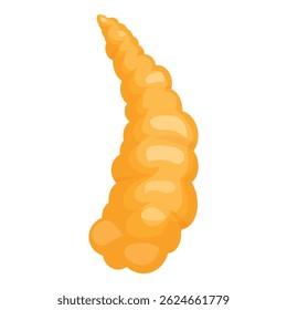 Human appendix organ representing the digestive system anatomy, showing a realistic illustration isolated on a white background