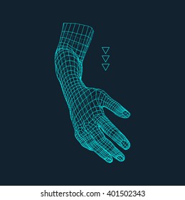 Human Arm. 3D Geometric Design. Vector Illustration. 