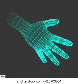 Human Arm. Hand Model. 3d Covering Skin. Vector Illustration.