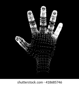 Human Arm. Hand Model. 3d Covering Skin. Vector Illustration.
